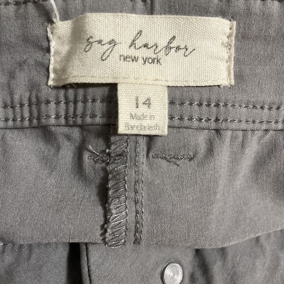 Sag Harbor New York Cropped Stretch Pants Capris Light Gray Women's Sz 14 - Picture 6 of 7